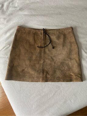 BEBE 100% Genuine Suede Leather Mini Skirt 6